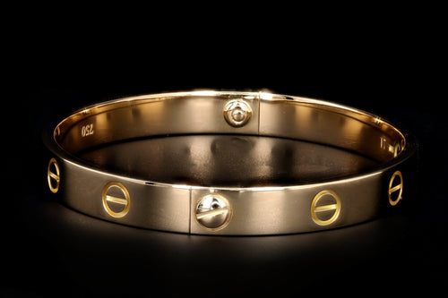 Cartier 18K Yellow Gold Love Bracelet Size 17 - Queen May