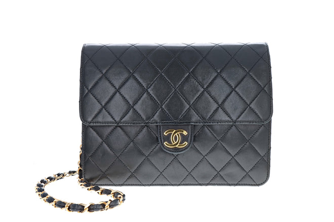 Vintage Chanel Lambskin Medium Classic Square Single Flap Bag - Queen May