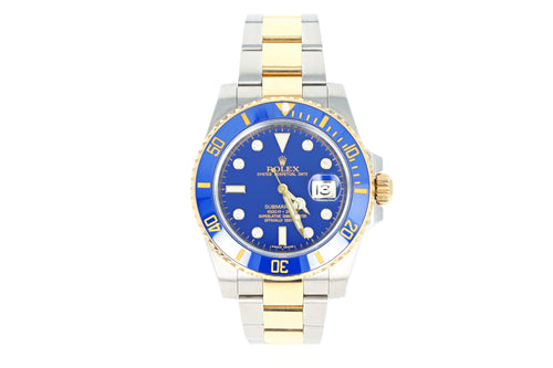 Rolex Submariner 116613 Blue Diamond Dial with Box and Papers - Queen May