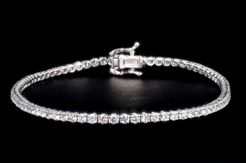 New 14K White Gold 2.37 Carat Round Brilliant Cut Diamond Tennis Bracelet - Queen May