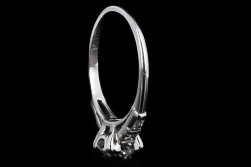 Retro Platinum 1.05 Carat Round Brilliant Diamond Engagement Ring GIA Certified - Queen May