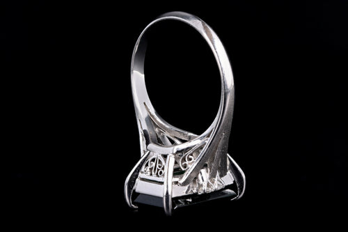 Modern Platinum 3.91 Carat Green Tourmaline & Diamond Ring - Queen May