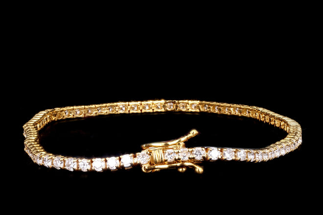 14K Gold 2.8 Carat Round Brilliant Cut Diamond Tennis Bracelet - Queen May
