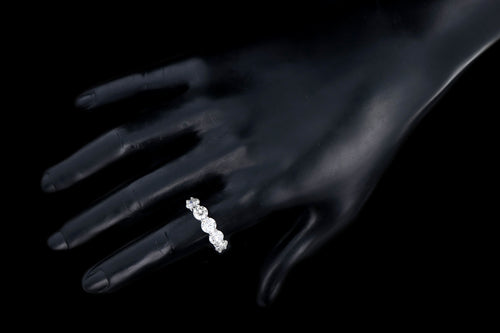 New Platinum 3.80 Carat Round Brilliant Cut Diamond 5 Stone Ring - Queen May