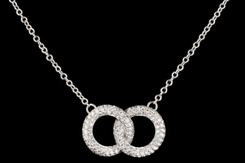 Modern 14K White Gold .50 Carat Interlocking Circle Necklace - Queen May