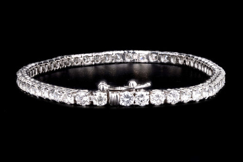 14K White Gold 4.94 Carat Round Brilliant Cut Diamond Tennis Bracelet - Queen May