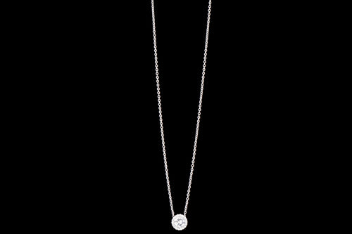 New Platinum .67 Carat Round Brilliant Diamond Pendant Necklace - Queen May