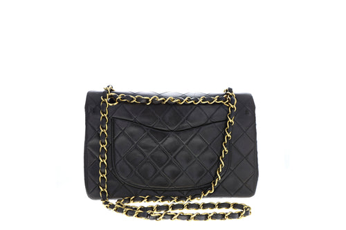 Chanel Vintage Lambskin Small Classic Double Flap Bag Black - Queen May