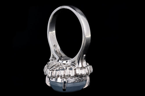 Retro Platinum 12.38 Carat Star Sapphire & Diamond Ring - Queen May
