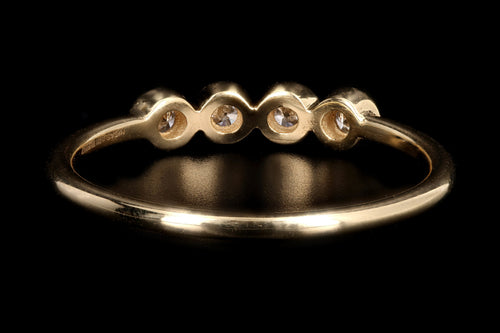 New 14K Yellow Gold Bezel Set Diamond Ring - Queen May
