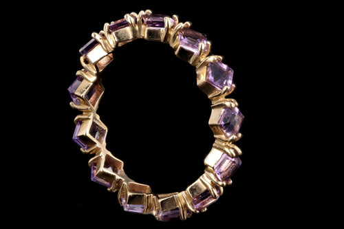 Modern 14K Yellow Gold 1.50 Carats Amethyst Band - Queen May