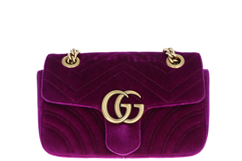 Gucci GG Matelasse Marmont Velvet Shoulder Bag Mini - Queen May