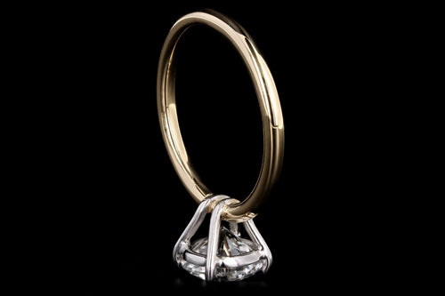 New Handmade 18K Yellow Gold & Platinum 2.08 Carat Round Brilliant Cut Diamond Engagement Ring - Queen May