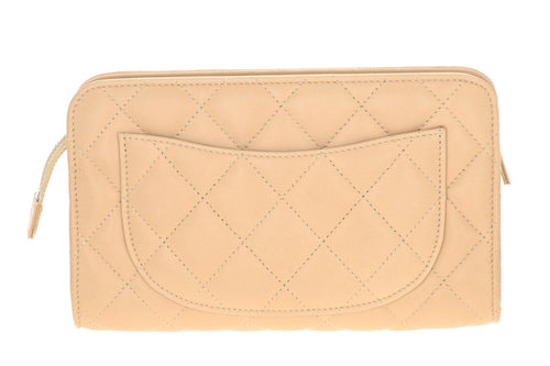 Chanel Camel Leather Cosmetic Bag/Clutch - Queen May