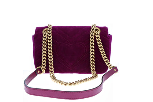 Gucci GG Matelasse Marmont Velvet Shoulder Bag Mini - Queen May