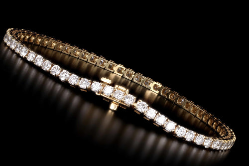 New 14K Yellow Gold 3.90 Carats in Total Diamond Tennis Bracelet - Queen May