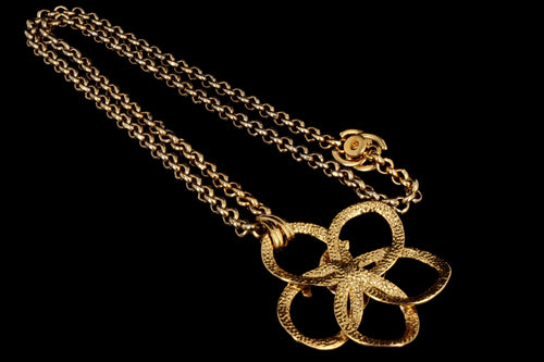 1990's Rare Chanel Gold Plated Pendant Necklace - Queen May