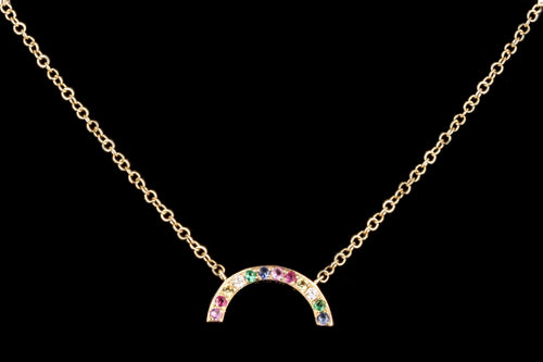 New 14k Yellow Gold Rainbow Necklace - Queen May