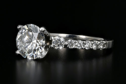 Modern 14K White Gold 1.56 Carat Diamond Engagement Ring GIA Certified - Queen May