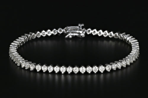 Modern 14K White Gold 3.75 Carat Diamond Weight Total Tennis Bracelet - Queen May