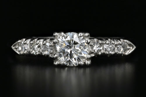 Vintage Platinum .45 Carat Diamond Engagement Ring - Queen May