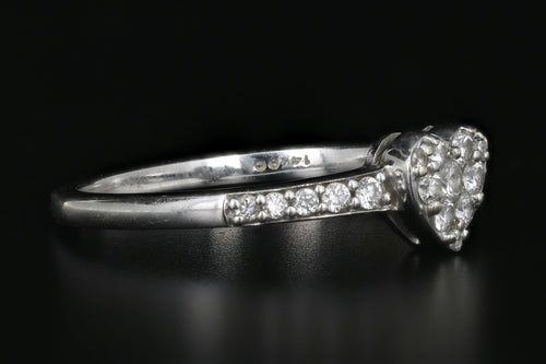 Modern 14K White Gold .25 Carat Pave Diamond Heart Ring - Queen May