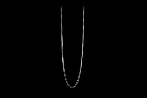 14K White Gold 2.75mm Square 24 Inch Chain - Queen May