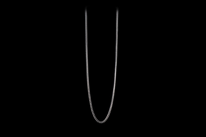 14K White Gold 2.75mm Square 24 Inch Chain - Queen May