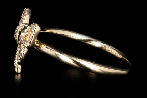 New 14K Gold Diamond Bow Ring - Queen May