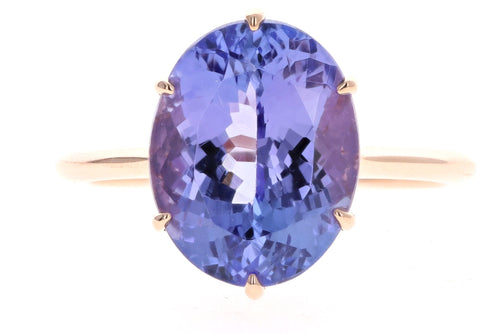 Vintage Inspired 18K Rose Gold 6.07 Carat Oval Tanzanite Ring – QUEEN MAY
