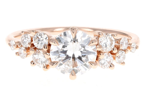 14K Rose Gold 1.10 Carat Round Brilliant Diamond Engagement Ring - Queen May