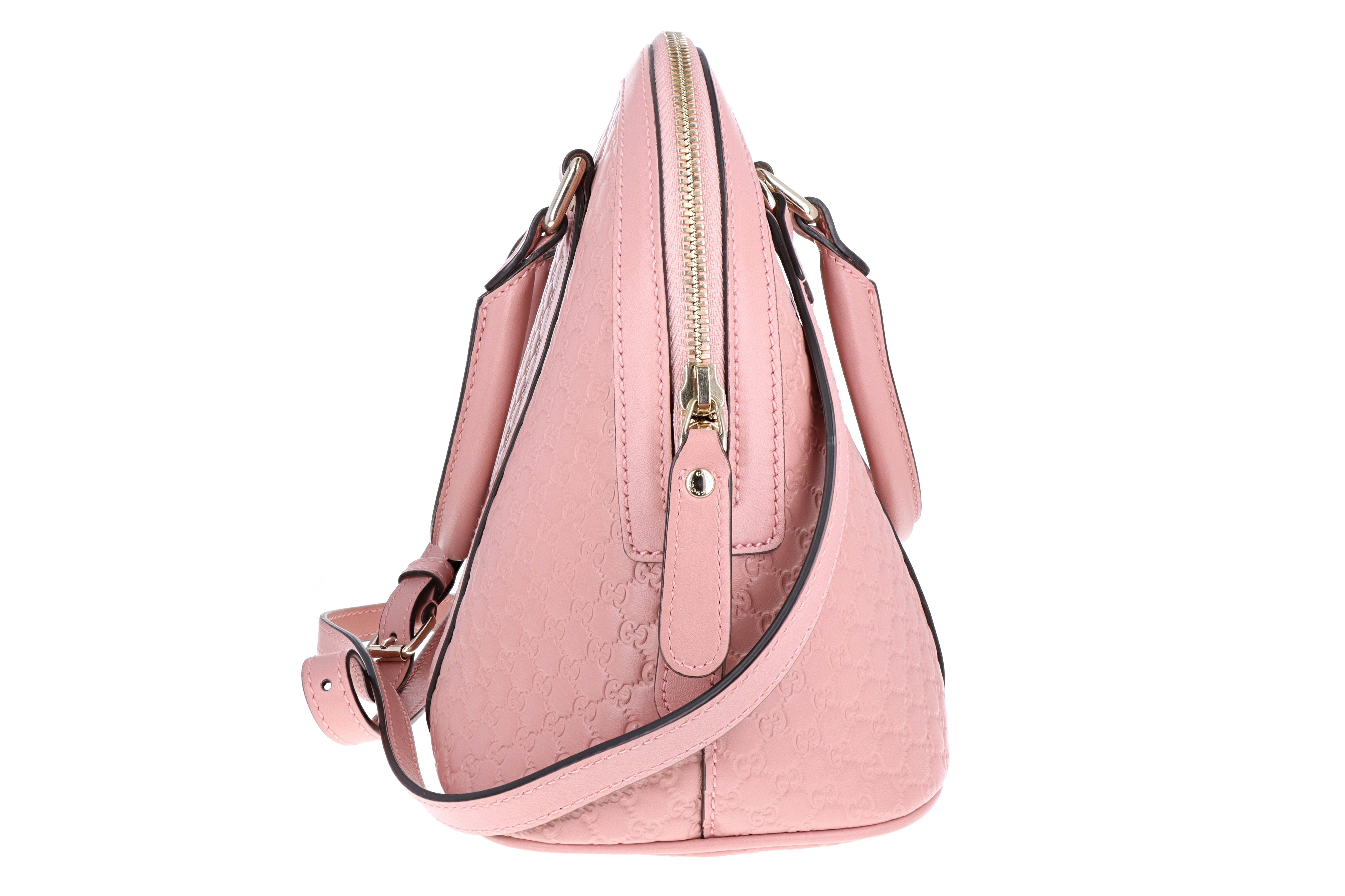 Gucci Mini Dome Micro Guccissima Leather Shoulder Bag Pink
