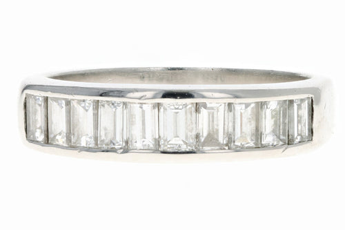 Platinum 1.36 Carat Total Weight Baguette Diamond Channel Wedding Band - Queen May