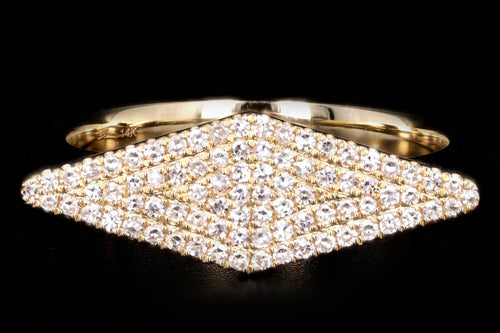 New 14K Gold Geometric Diamond Pave Ring - Queen May