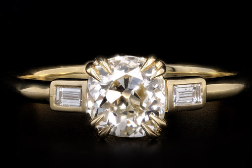 18K Yellow Gold 1.02 Carat Old Mine Diamond Engagement Ring - Queen May