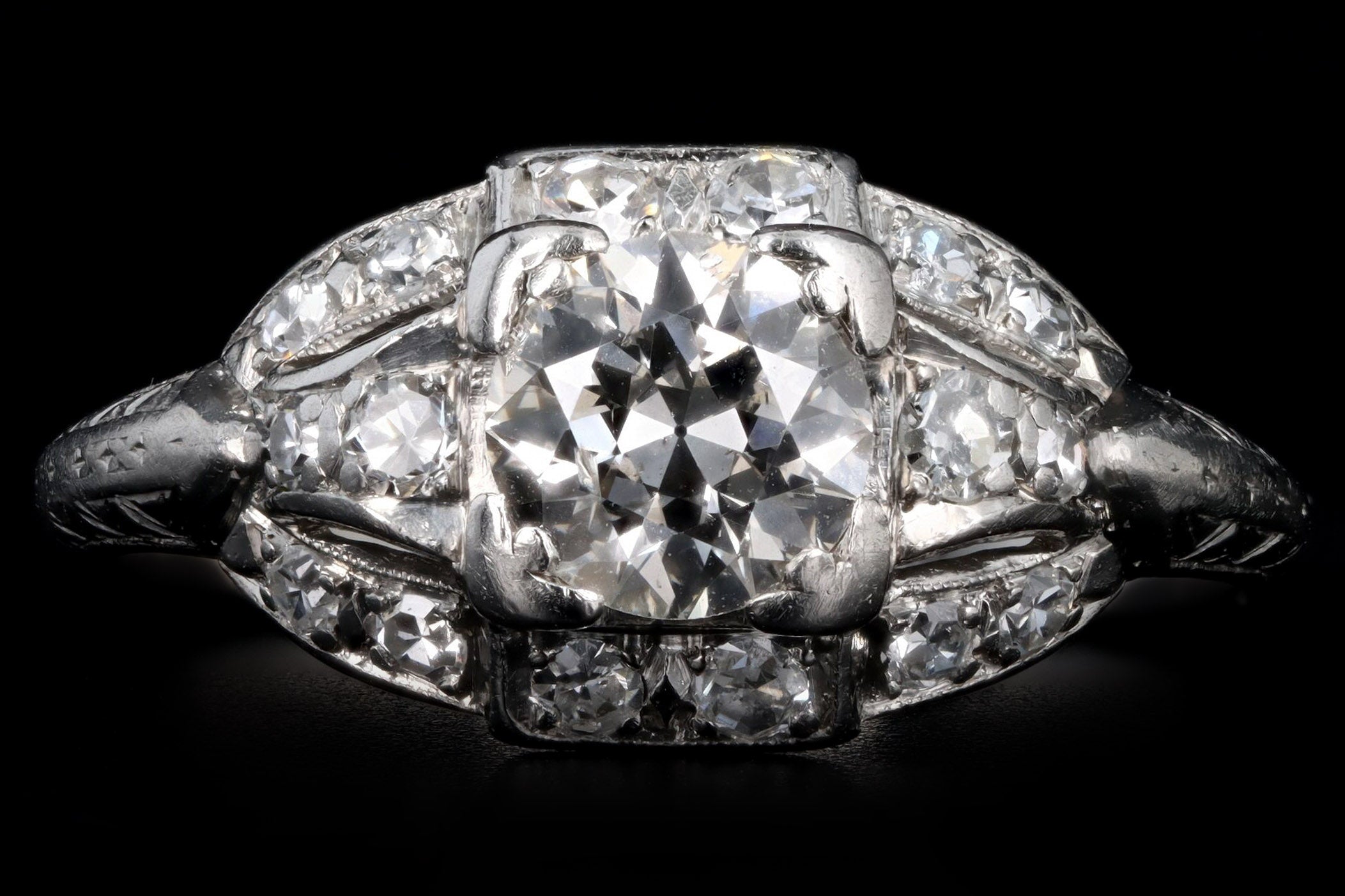 18K White Gold Old European Cut Diamond Ring | Powers Jewelry Designers  Milwaukee, Wisconsin