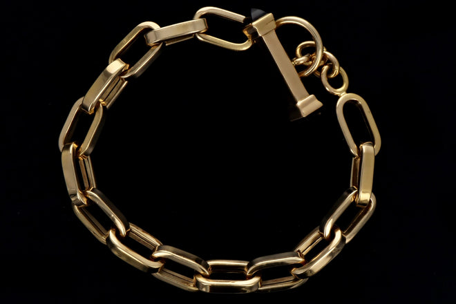 18K Yellow Gold Garnet Link Bracelet - Queen May