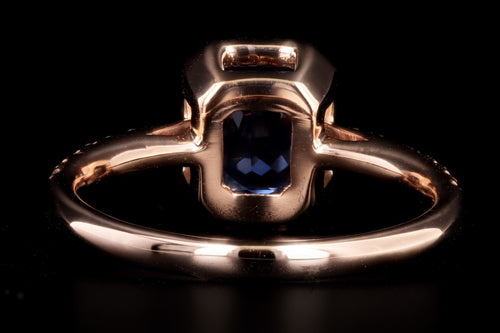 New 18K Rose Gold 2.27 Carat No Heat Ceylon Sapphire & Diamond Ring GIA Certified - Queen May