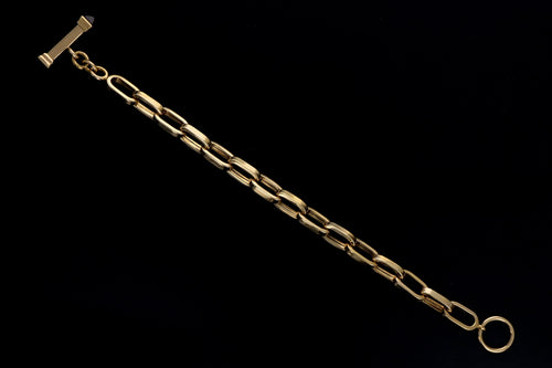 18K Yellow Gold Garnet Link Bracelet - Queen May