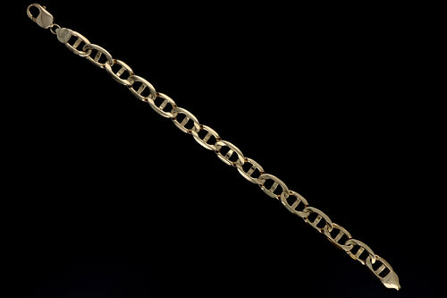14K Yellow Gold Flat Mariner Chain Bracelet - Queen May