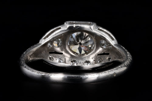 Art Deco Platinum .63 Carat Old European Cut Diamond Engagement Ring - Queen May