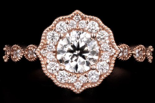 14K Rose Gold .75 Carat Round Brilliant Diamond Engagement Ring - Queen May