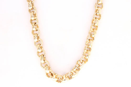 14K Yellow Gold Rope Textured Chain Necklace - Queen May