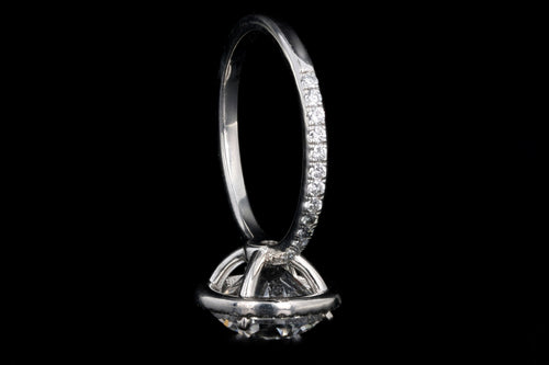 Platinum 3.92 Carat Round Brilliant Diamond Halo Engagement Ring GIA Certified - Queen May