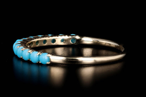 New 14K Yellow Gold Turquoise Band - Queen May