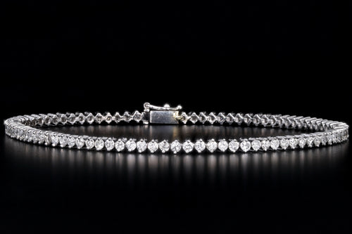 18K White Gold 1.70 Carat Total Weight Round Diamond Bracelet - Queen May