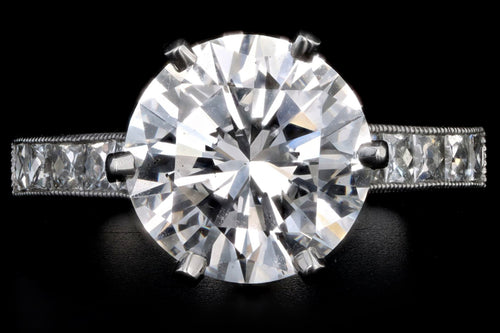 Platinum 3.75 Carat Round Brilliant Diamond Engagement Ring GIA Certified & IGI Appraisal - Queen May