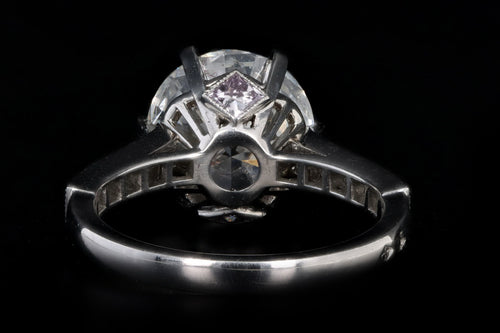 Platinum 3.75 Carat Round Brilliant Diamond Engagement Ring GIA Certified & IGI Appraisal - Queen May