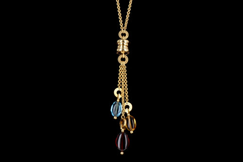 Bvlgari B.Zero1 Gemstone 18K Yellow Gold Pendant Necklace - Queen May