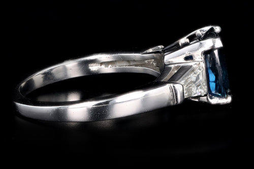 Platinum 2.63 Carat Natural Sapphire & Diamond Ring - Queen May